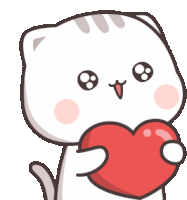 Gif animé coeur chat